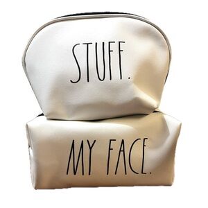 Rae Dunn “MY FACE.” & “STUFF.” Women's Zip Up Travel Bags